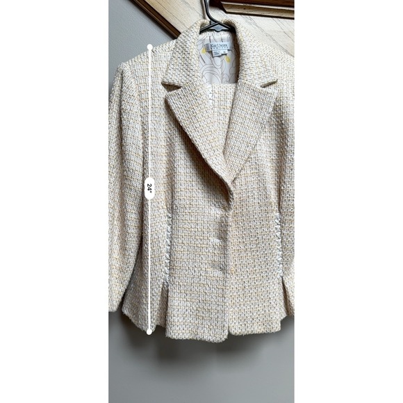 Kay Unger NY Women Tweed Skirt Suit Set 16 Church Wedding Old Money Quiet Luxury - Picture 16 of 16